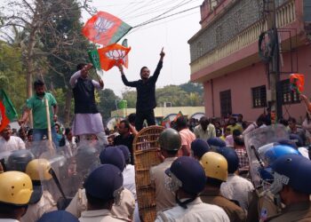 हुगली: संदेशखाली मामले को लेकर भाजपा ने किया विरोध प्रदर्शन